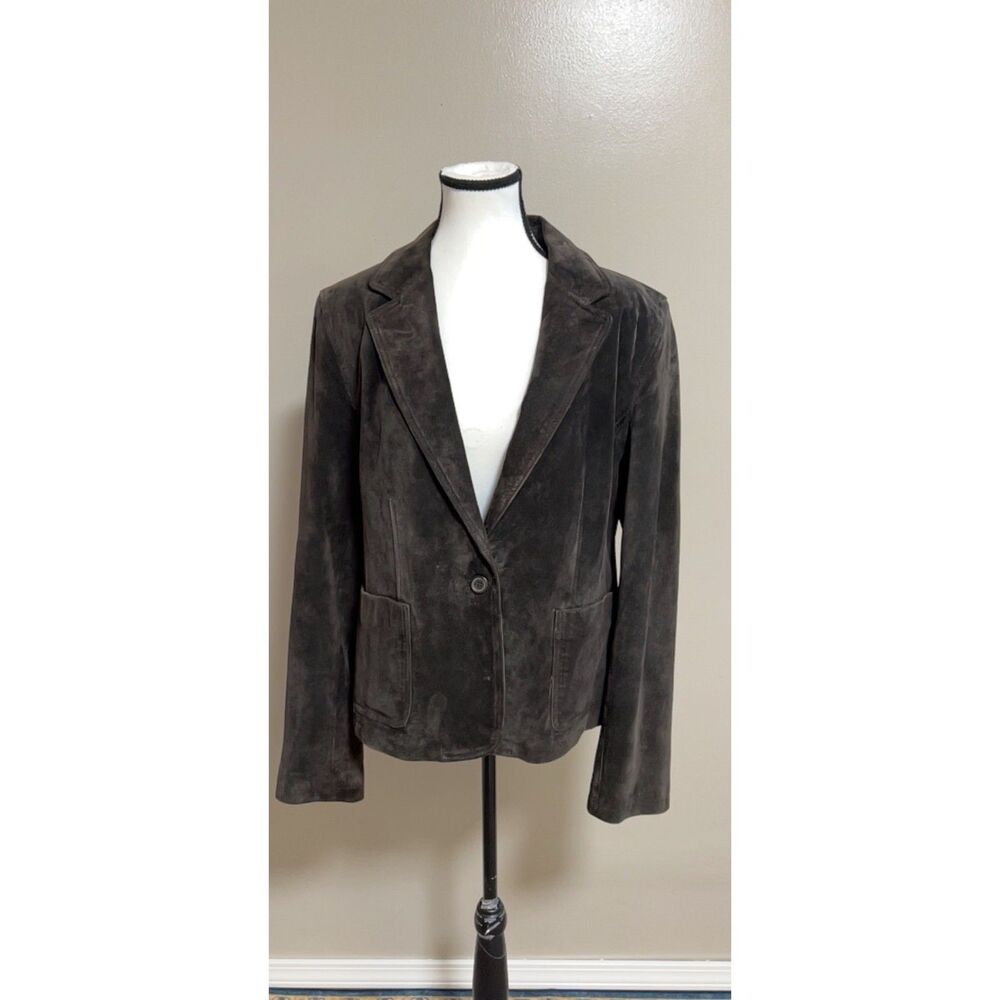 Covington Dark Brown Suede Blazer